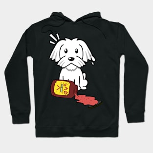 Funny white dog Spills BBQ Sauce Hoodie